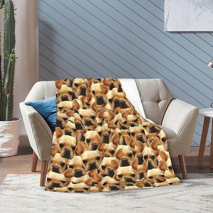 Funnylife Custom Dog Face Blankets 30" x 40" Personalized Pet Photo Blanket for Dog Dad Mom Pet Lover Gifts
