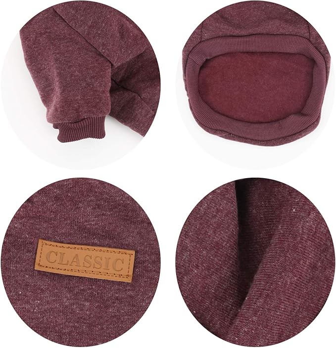 Idepet Pet Dog Classic Knitwear Sweater Soft Fleece Dog Coat Soft Thickening Warm Pup Dogs Shirt Winter Pet Dog Cat Clothes Puppy Customes Clothing for Small Dogs (XXS, Brown)