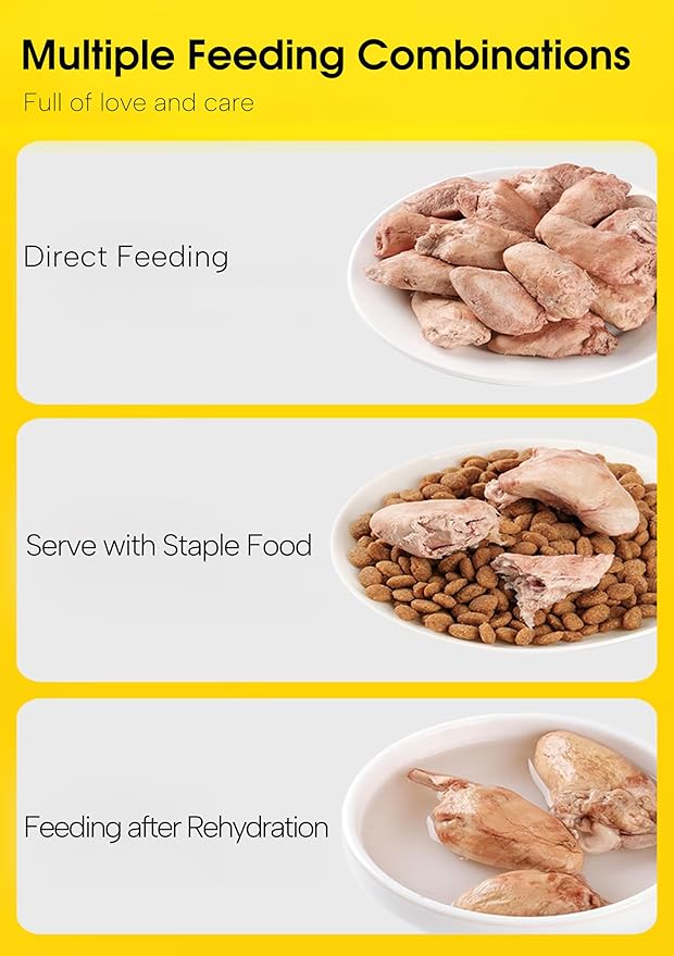 7 OZ Freeze Dried Chicken Hearts Treats for Dogs Cats, High Protein Raw Dog Food Topper, Single Fresh Ingredient Treats, Rawhide Free