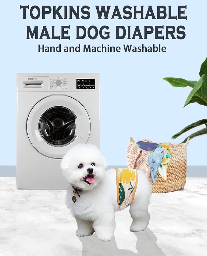 Dog Diapers Male, 3 Pack Washable Reusable Male Dog Belly Bands, Soft and Comfortable Leak Proof Doggie Wraps with High Absorbing for Untrained, Incontinence Small Medium Dogs, XL