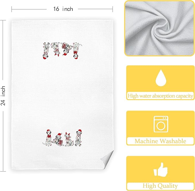 Dalmatian Christmas Kitchen Towels, Dalmatian Gifts for Women Men Dog Lover Pet Lovers, Rottweiler Kitchen Decorative Towels, Rottweiler Decor, Dog Kitchen Towels 16x24 in