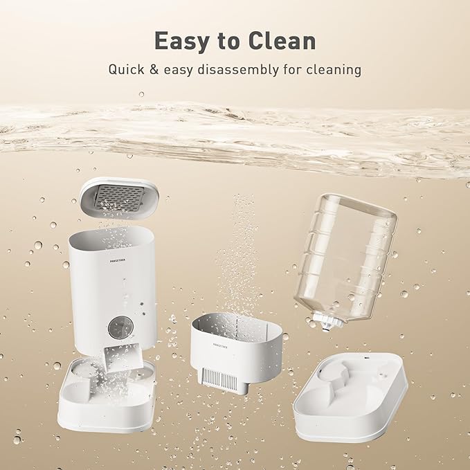 PAWGETHER® 2 Pack Gravity Cat Feeder and Water Dispenser 1 Gallon/3.5L Automatic Cat and Dog Feeder and Watererer with Pet Food Bowl for Puppy Kitten Rabbits