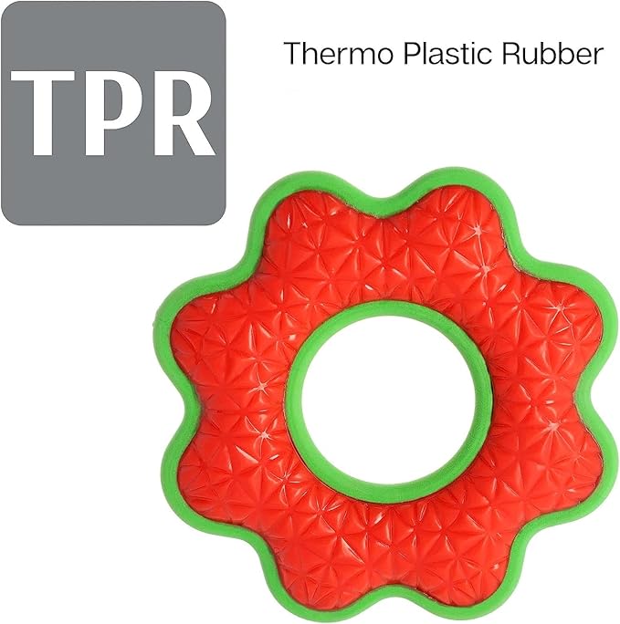 Dingo Toy for Dog, Durable TPR Rubber for chewers, Fetch Toy for Play, Boomerang 9.1", 17395 (Flower)