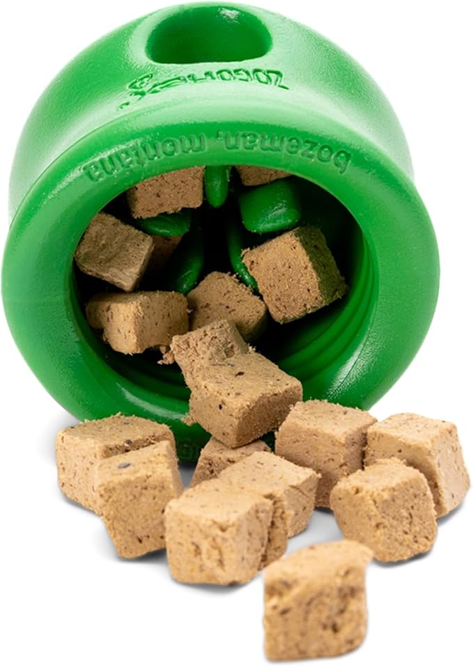 WEST PAW Toppl Durable Dog Treat Puzzle Toy for Small to Medium Dogs- Engaging Interactive Chew Toy for Mental Stimulation, Slow Feeding- Quarter Cup Capacity - Clover Green, Small