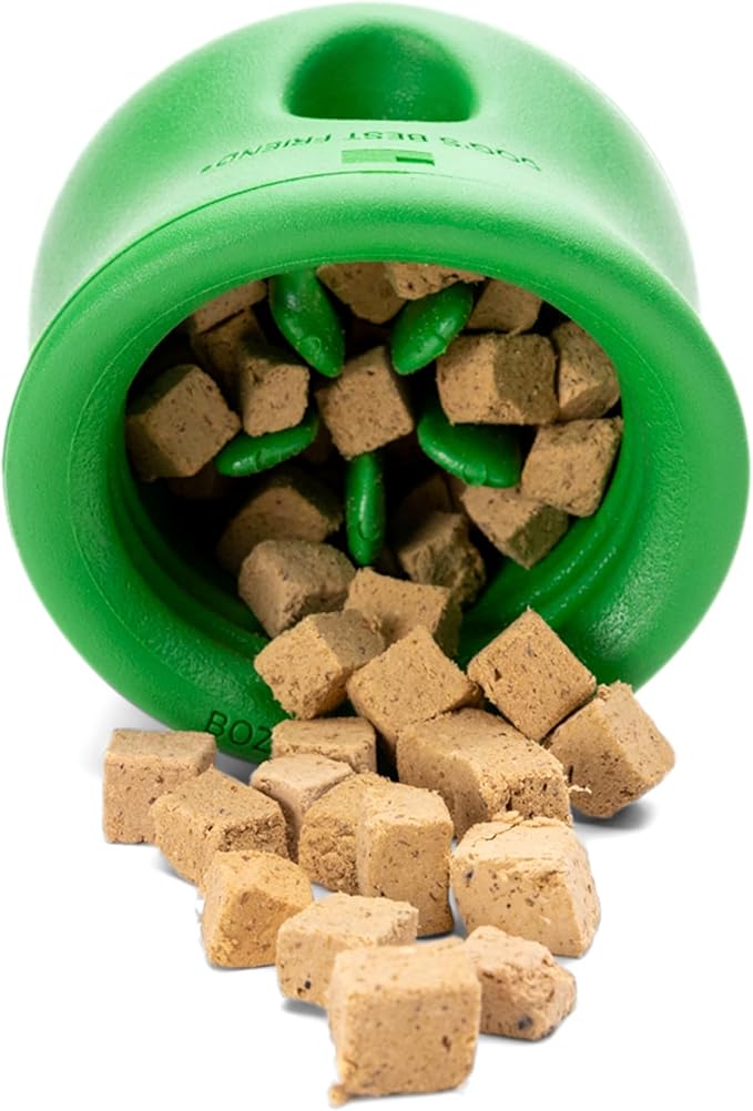 WEST PAW Toppl Durable Dog Treat Puzzle Toy for Large Dogs- Engaging Interactive Chew Toy for Mental Stimulation, Slow Feeding- One and Quarter Cup Capacity - Clover Green, XL