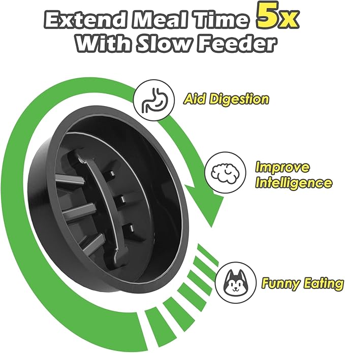 SHAINFUN Grey Raised Dog Bowl Stand with Two 1700ml Stainless Steel Food Bowl, a Slow Feeder and Silicone Pet Feeding Mat, Adjustable Dog Feeder, Elevated Dog Bowls for Large Medium and Small Dogs