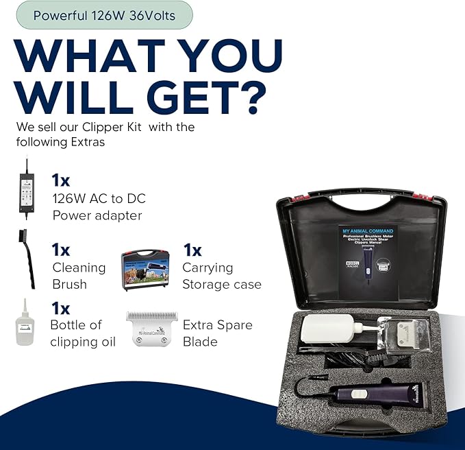 Professional Livestock Clippers for Grooming, Lightweight, Powerful Due to Our Innovative Brushless Motor, Thick Coats Trimmer for Sheep, Horses, Pigs, Farm Animals and Large and XL Dogs (Rescued)