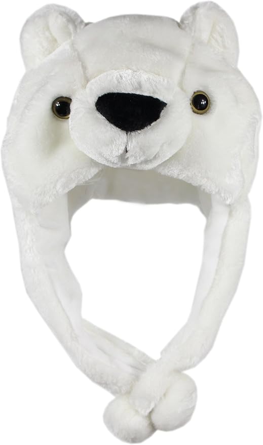 Plush Fun Animal Hats One Size Cap Polyester With Fleece Lining