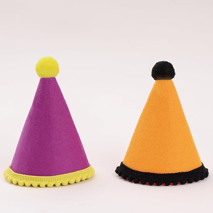 Dog Birthday Hat Set for Small Medium Dogs Cat Puppies, Mini Party Hat with Adjustable Headbands, Cute Pet Hat with Pompons for Birthday Christmas Party Decoration Accessories (Mini 2.5 inch 20pcs)