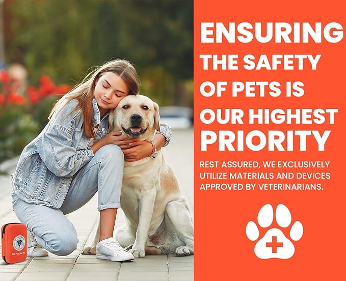 Dr Brahmsy’s Pet First Aid Kit for Dogs and Cats - Vet-Approved Essential Survival and Emergency Supplies for Home, Travel, Camping, Hiking - Packed in a Portable Waterproof Pouch - 45-Piece Set