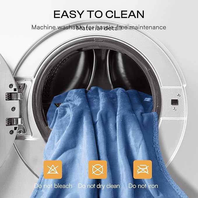 Luciphia Waterproof Pet Blanket, Liquid Pee Proof Dog Blanket for Sofa Bed Couch, Reversible Sherpa Fleece Furniture Protector Cover for Small Medium Large Dogs Cats, Navy Blue Large(65" x 57")