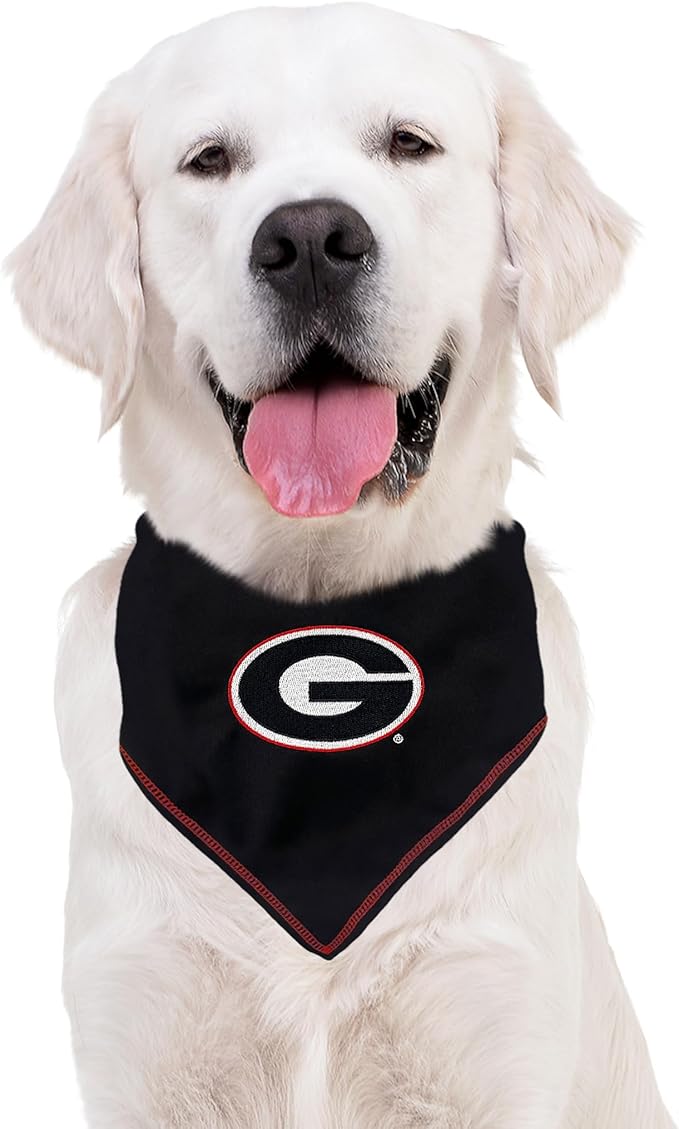 NCAA Georgia Bulldogs Tie Bandana, Small/Medium. Dog Bandana Scarf Bib for Pet Cat Dog. The Ultimate Game-Day, Party Bandana