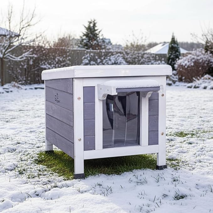 Insulated Outdoor Cat House - All-Weather Proof Shelter with Thermal Layer, Elevated Floor & Asphalt Roof for Winter, Weatherproof & Warm Shelter for Cats