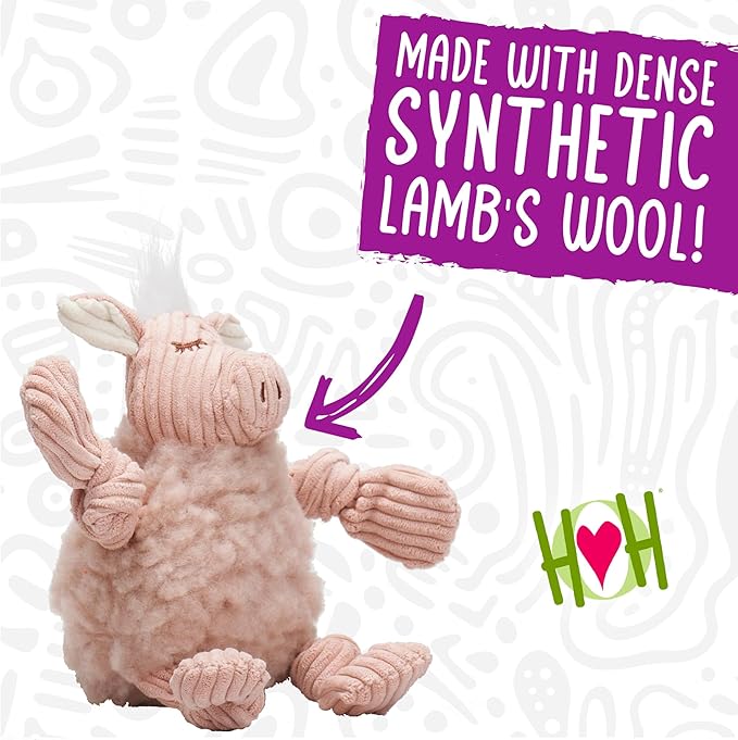 HuggleHounds Knottie Plush Dog Toy - Dog Stuffed Animal Toy, Puppy Toys, Squeaky Dog Toy for Small, Medium & Large Dogs, Durable Plush to Keep Them Busy - Ellamae Elephant, Large