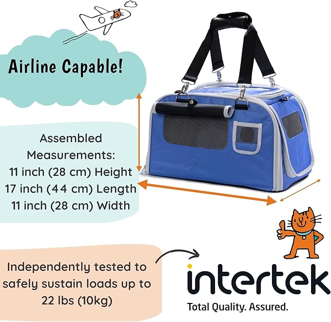New Premium Soft-Sided 2-in-1 Kittyrama Cat Carrier & Home Hideaway – Vet-Recommended Calming Den, Dual-Use Lounge & Travel Carrier with SBS Zippers, Airline-Approved Under-Seat Fit