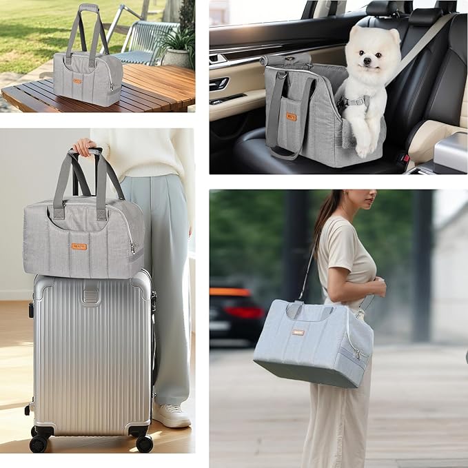 Dog Purse Carrier for Small Dogs Cats Rabbits Up to 13lbs, Lightweight Pet Sling Carriers with Crossbody Strap, Portable Puppy Soft Sided Tote Bag Carrier for Vet,Hiking,Travel Gray