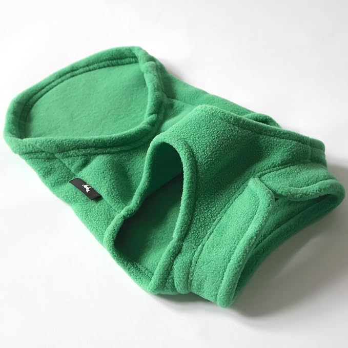 JACKO & CO - Fleece Vest Dog Sweater with Leash Ring - Soft, Warm & Lightweight Pullover Coat for Small & Medium Dogs, Puppies & Cats - Cozy Fall/Winter/Spring Pet Jacket (Green, Large 10-16lbs)