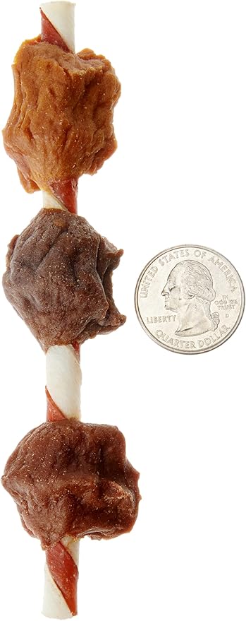 Amazon Brand - Wonder Bound Triple Flavor Rawhide Kabobs for Dogs, Variety, 1.5 pound (Pack of 1)