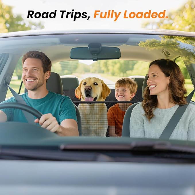 Dog Car Seat Cover for Back Seat: Hard Bottom Back Seat Extender for Dogs - Durable Dog Hammock for Car Truck SUV - Waterproof Car Seat Protector for Dogs, Prevent Pet Falls, Easy to Install