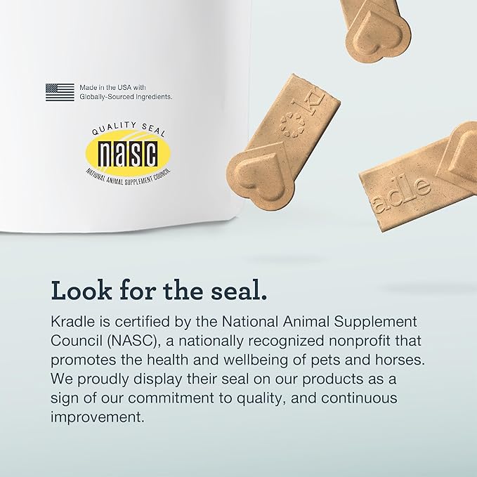 Kradle Chillers Hard Chews for Dogs - GABA L-Theanine - Occasional Anxiety Support - Chicken Flavor - 12 Hard Chews