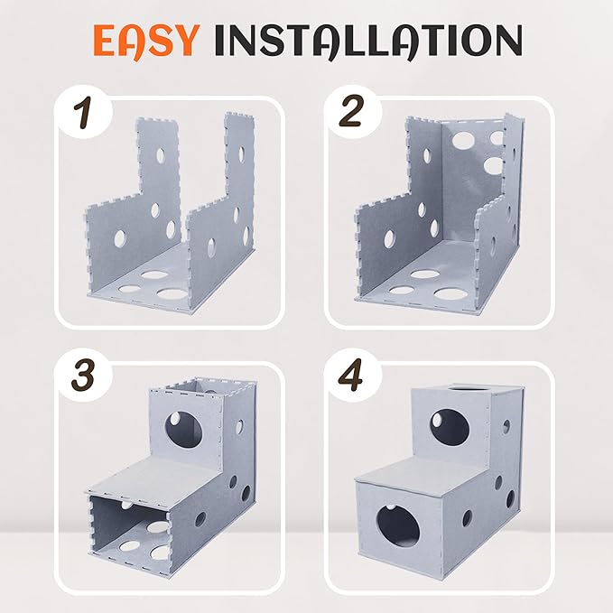 PETKARAY Cat Tunnel, Original Cat Hideaway Cave for Indoor Cats, Large Kitten Play Tubes and Tunnels, Soft Felt Cat Toy with Interactive Peek Hole