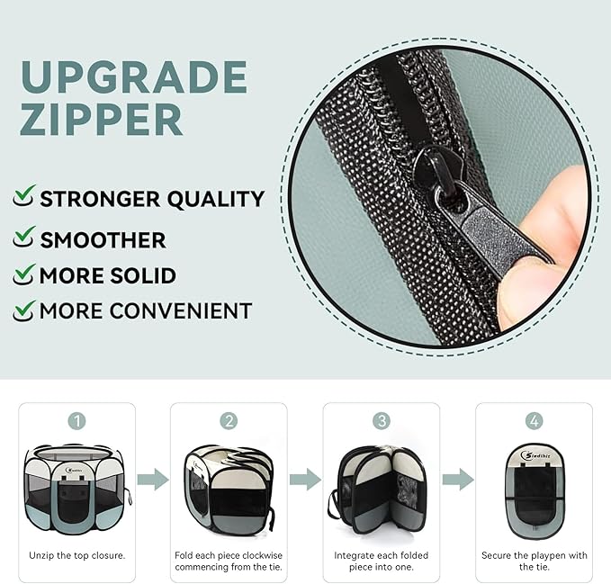 Dog Cat Playpen, Puppy Pet Playpen Indoor for Small Dog Crate Tent Cage Outdoor, Portable Pop Up Dogs Enclosure Kennel with Carrying Case for Dogs/Cats/Rabbits, (Grey, Small