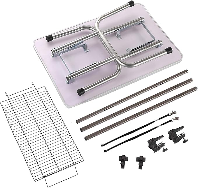 46" Dog Grooming Table Foldable Pet Grooming Tables with Adjustable Arm Noose Storage Mesh Tray Maximum Capacity Up to 330lbs Purple