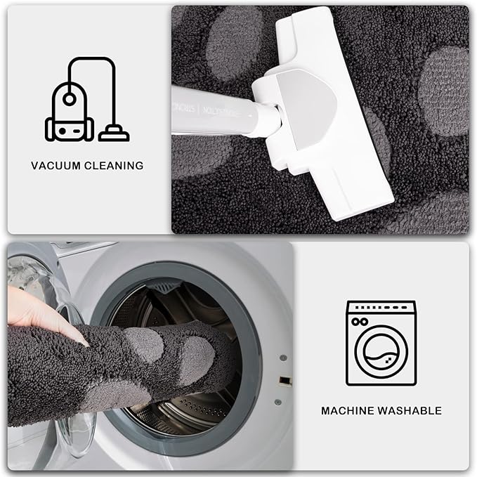 PURRUGS Dirt Trapping Door Mat 24" x 35.5", Non-Skid/Slip Machine Washable Microfiber Entryway Rug, Dog Doormat, Super Absorbent Welcome Mat for Muddy Wet Shoes and Paws, Charcoal