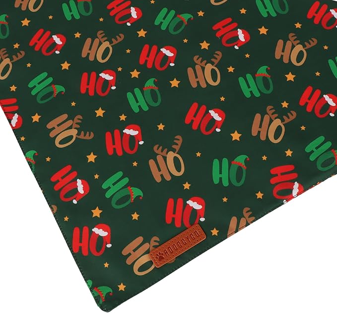 ADOGGYGO Christmas Dog Bandanas 2 Pack, Reversible Snowman Hoho Pattern Xmas Scarf, Premium Fabric, Adjustable Fit Red Green Christmas Bandanas for Medium Large Dogs (Large)