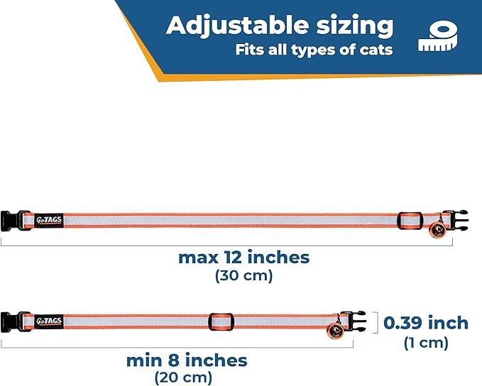 GoTags Personalized Cat Collars with Tag, Engraved Custom Cat Collar with Name and Phone, Breakaway Collar with Safety Buckle and Bell, Adjustable for Cats and Kitten (Pink with Nameplate)