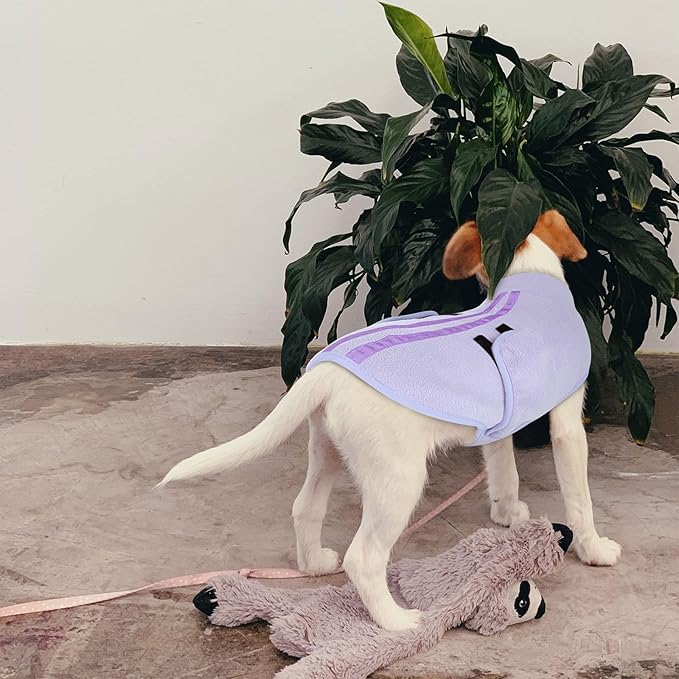 Queenmore XL Dog Sweater, Soft Fleece Vest Pullover Dog Jacket with Leash Hole, Warm Winter Dogs Clothes Cold Weather Doggy Dachshund Sweaters for Large Dogs Cats Boy or Girl (Lilac, XL)