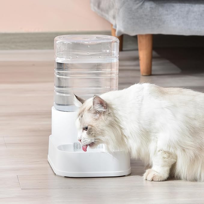 PAWGETHERยฎ Gravity Automatic Pet Water Dispenser with 1 Filter for Cats and Small Dogs 1 Gallon/3.5L Auto Pet Waterer Dog Water Dispenser, Easy to Fill