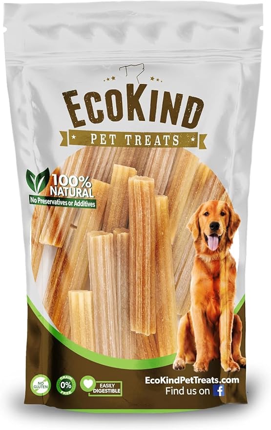 EcoKind Pet Treats Premium Gold Peanut Butter Flavored Churro Chews | All Natural Himalayan Yak Cheese Dog Chew for Small to Large Dogs | Keeps Dogs Busy & Enjoying Indoors & Outdoor Use (5 Sticks)