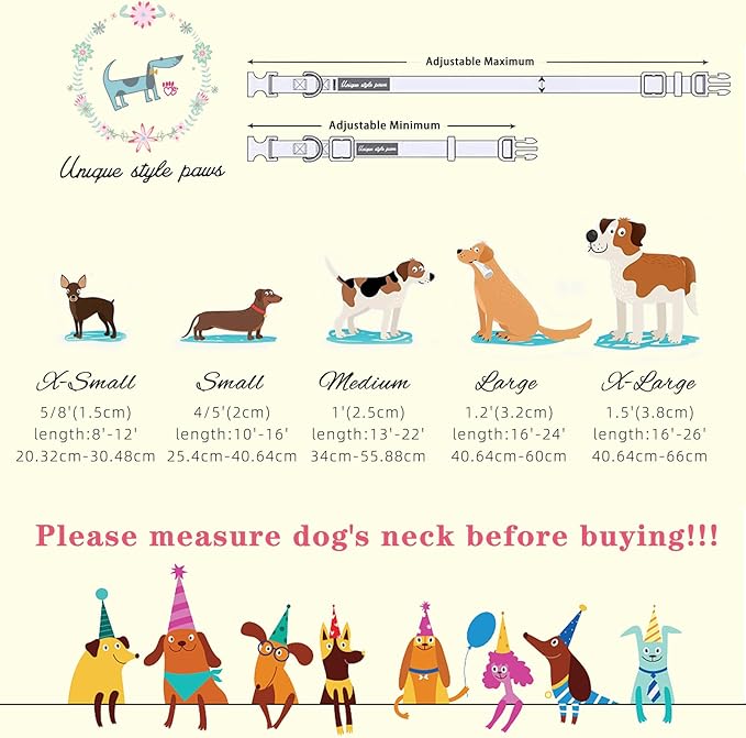 Unique Style Paws Christmas Dog Collar with Bow Red Hat Christmas Man Cotton Puppy Collars for Small Medium Large Dogs