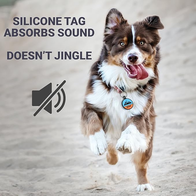 GoTags Silent Silicone Dog Tags, Wine Upon Return Funny Design, Personalized Silent Tag Engraved for Dogs and Cats, Round