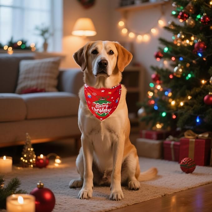 KOOLTAIL Halloween Dog Bandanas, 3 Pack Fall Holiday Thankgiving Christmas Washable Pet Bandanas Scarf Bibs Kerchief, Dog Apparel & Accessories for Girl Boy Small Medium Large Dogs Puppy Cats