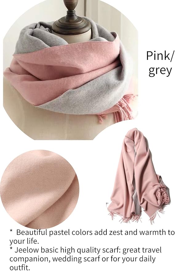 Jeelow Womens Pashmina Shawl Wrap Scarf - Elegant Dressy Evening Poncho Cape for Formal and Wedding Outfits