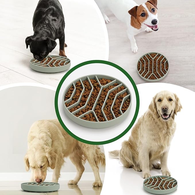 Slow Feeder Dog Bowls Silicone Maze Food Bowl Feeders Pet Puzzle Lick Mat to Slow Down Eating for Small Breed Size Dogs