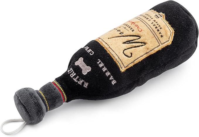 Haute Diggity Dog Woof Reserve Cabarknet Plush Dog Toy for Small, Medium & Large Dogs, Interactive Funny Parody Squeaky Toys, Soft, Durable, Machine-Washable, Safe & Cute Birthday Gift for Dogs