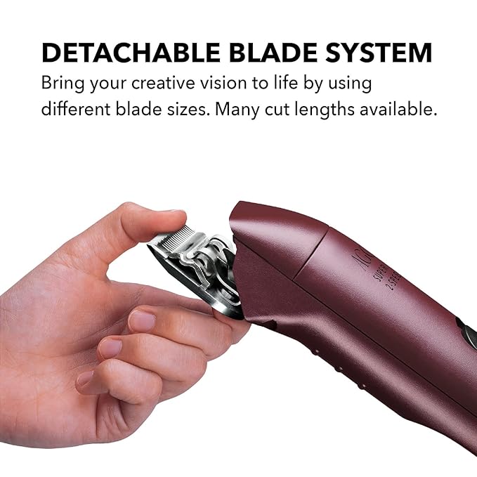 Andis Professional UltraEdge Super 2-Speed Detachable Blade Dog/Pet Clipper, Rotary Motor with Shatter-Proof Housing, Runs Calm & Silent, 14-Inch Cord, for All Dog Coats & Breeds, 120 Volts, Burgundy