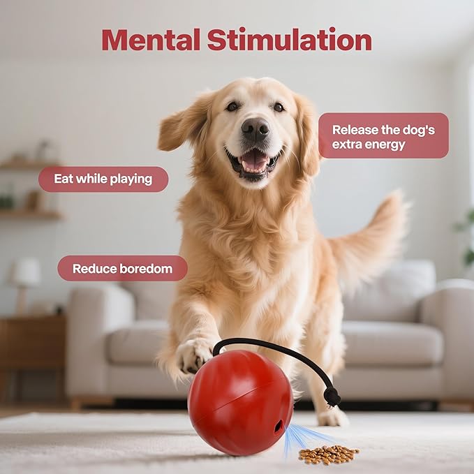Pet Prime Dog Treat Ball Interactive Squeaky Rolling Treat Dispensing Toys Dog Food Puzzle Slow Feeder Ball Mental Stimulation Enrichment Toys for Small,Medium,Large Breeds