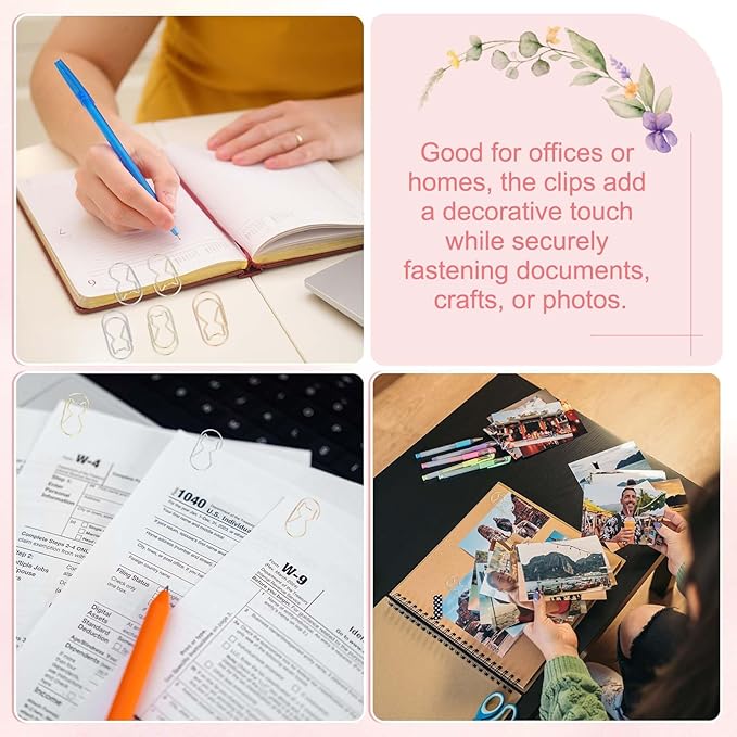 PATIKIL 50 Pcs Cat Shape Paper Clip, Metal Cute Small Paper Clamp Clips for Office Supplies Craft Scrapbook Document Note Sorting, Electroplating, Silver