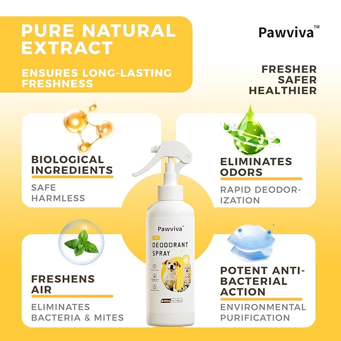 Pet Deodorant Spray for Dogs and Cats, 300ml/10.14 fl oz Keep Fresh Perfumed for Animals Solution for Healthy Pet Skin Spray