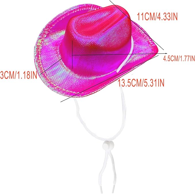 Dog Cowboy Hat Cat Cowboy Hat Pet Cowboy Costume Mini Cowboy Hat for Dogs Cat Holiday Halloween Pet Party Decoration (Rose red-style2, Small)