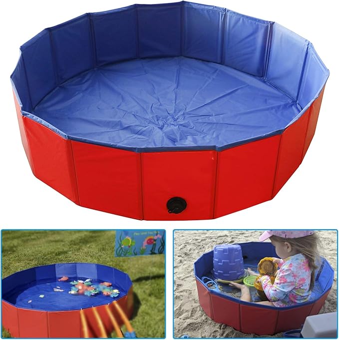 Artilife Foldable Dog Bath Pool - Portable Whelping Box for Puppies (32" Dia.x12" H(80x30cm))