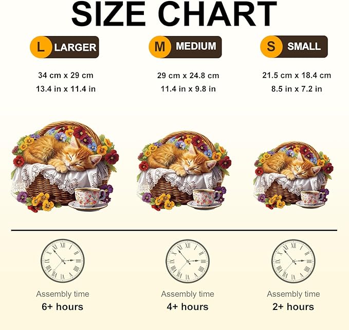 KAAYEE Wooden Puzzles for Adults, Cat’s Rest Puzzles, 245 Piece Unique Animal Shape Puzzle, Cat Wood Puzzle for Adults, Creative Gifts for Cat Lover/Friends/Family, Home Decor(13.4 * 11.4in)