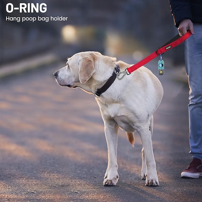 ZALER Short Dog Leash 1 ft, 12 Inches Traffic Leashes for Dogs, Nylon Reflective Dog Lead with Padded Handle, Heavy Duty Pet Leash with Carabiner Clip for Large and Medium Dogs (12" Red)