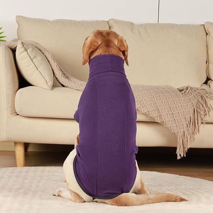 ROZKITCH Dog Sweatshirts for Large Dogs, Pet Windproof Warm Cold Weather Jacket Vest Cozy Jumpsuit Apparel Outfit Clothes for Walking Hiking Travel Sleep Purple L