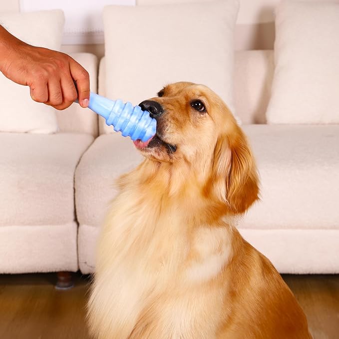 WinTour Dog Chew Toys for Aggressive Chewers 3 Pack, Indestructible Dog Toy to Keep Them Busy, Tough Dog Toys for Aggressive Chewers for Small, Medium and Large Breeds, Bacon Flavor, Blue