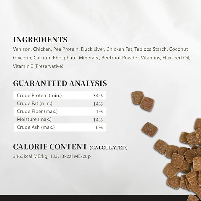 Herz Air-Dried Dog Food Venison & Duck Liver Recipe 1 lb, All-Natural, High-Protein, Grain-Free, Limited Ingredients, Complete & Balanced, Premium Canine Cuisine